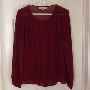 Ann Taylor Loft Wine Colored Blouse
